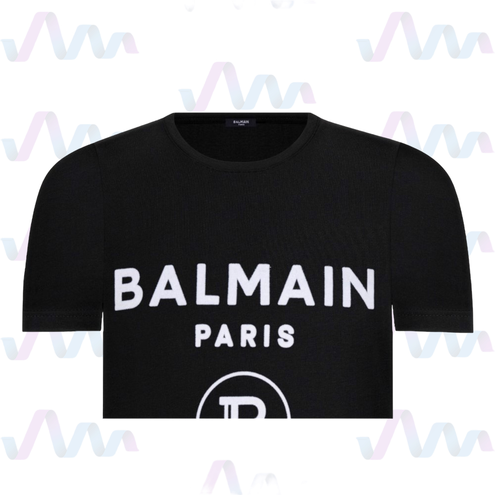 Balmain Paris T-Shirt Herren Schwarz Rundhalsausschnitt