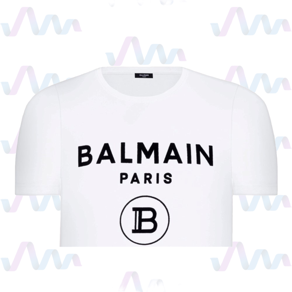 Balmain Paris T-Shirt Herren Weiss Rundhalsausschnitt