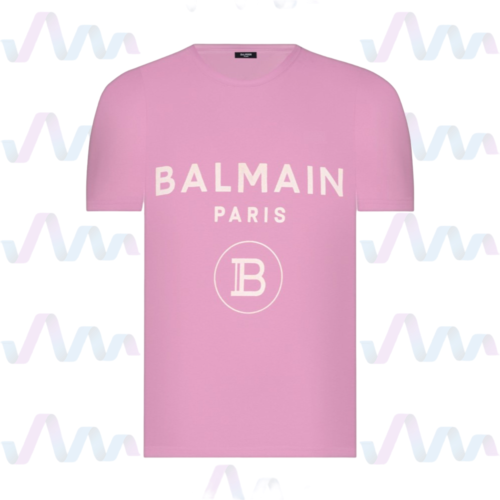 Balmain Paris T-Shirt Herren Pink Rundhalsausschnitt