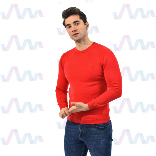 Boss Pullover Herren Rot Rundhalsausschnitt