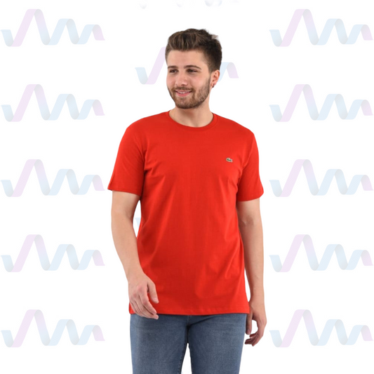 Lacoste T-Shirt Herren Rot Rundhalsausschnitt