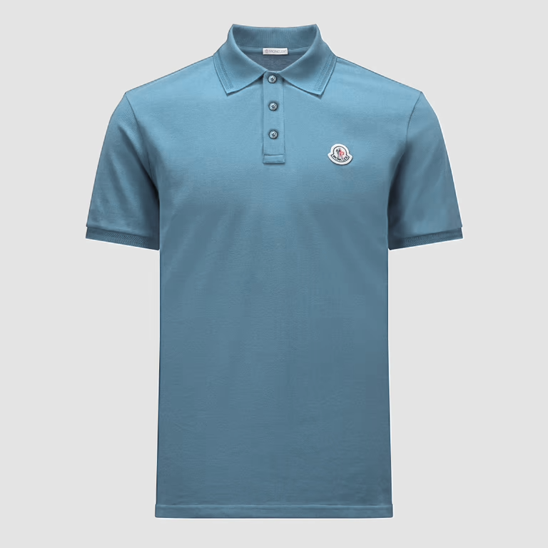 Moncler Herren Poloshirt Hellblau