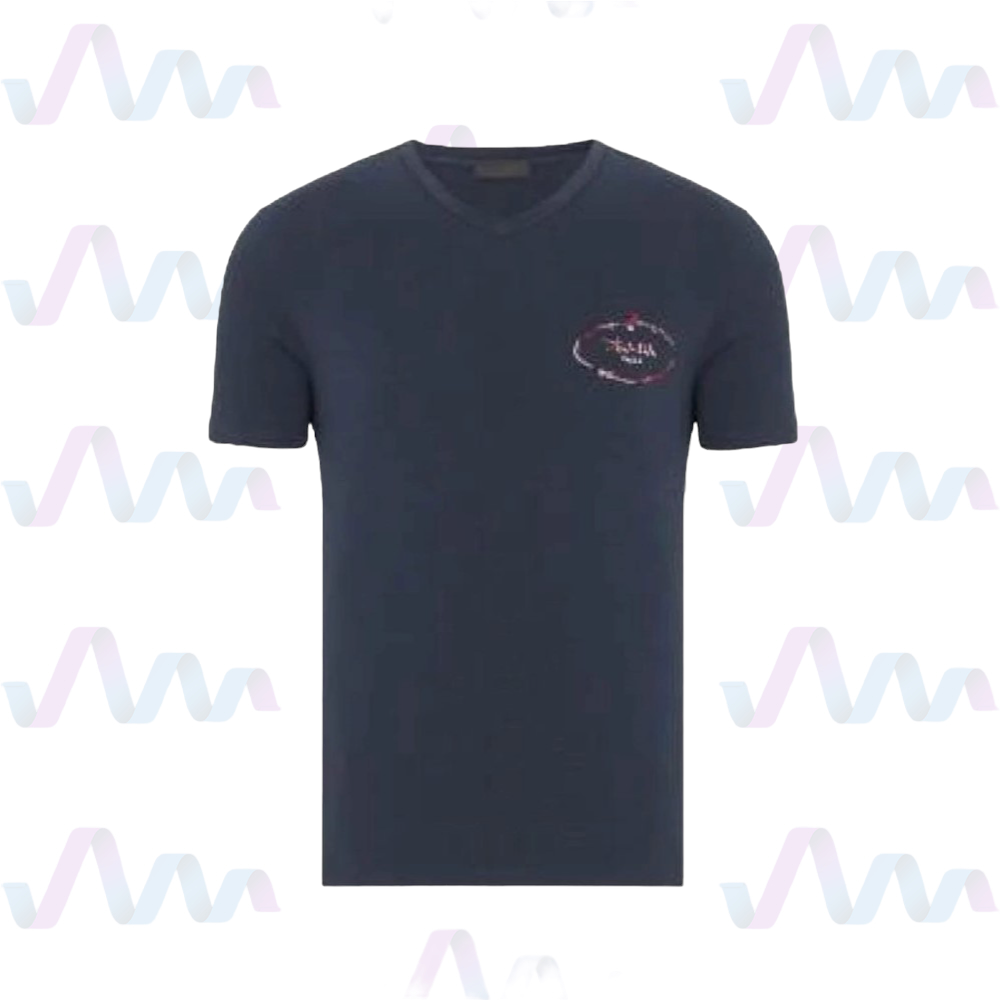 Prada T-Shirt Herren Navy V-Ausschnitt