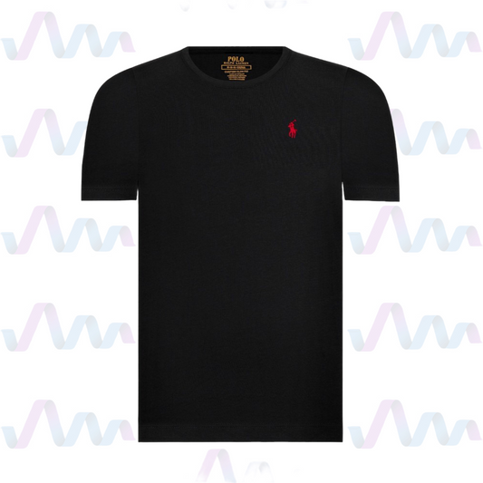 Ralph Lauren T-Shirt Herren Schwarz Rot Rundhalsausschnitt