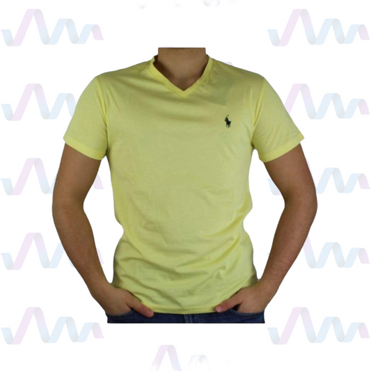 Ralph Lauren T-Shirt Herren Gelb V-Ausschnitt