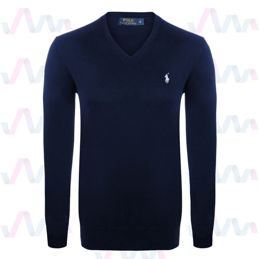 Ralph Lauren Pullover Herren Navy/Weiss V-Ausschnitt